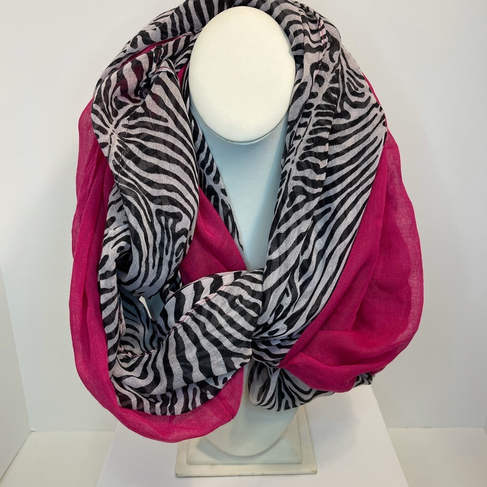 Pink Zebra Infinity Fashion Scarf